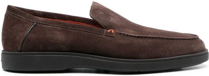 Santoni Drain suede loafers Brown