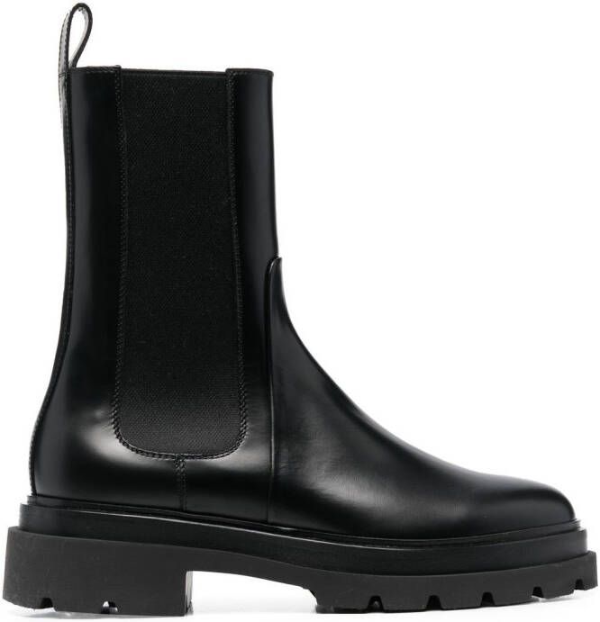 Santoni elasticated side-panel Chelsea boots Black
