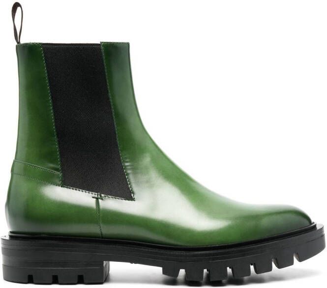 Santoni elasticated side-panel boots Green
