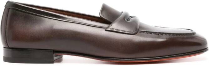 Santoni Figaro leather loafers Brown
