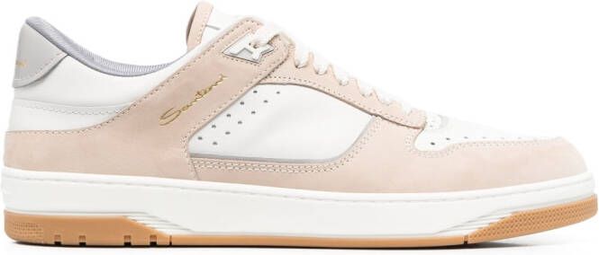 Santoni Haniel panelled leather sneakers White