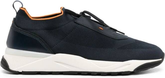 Santoni knitted-upper sneakers Blue