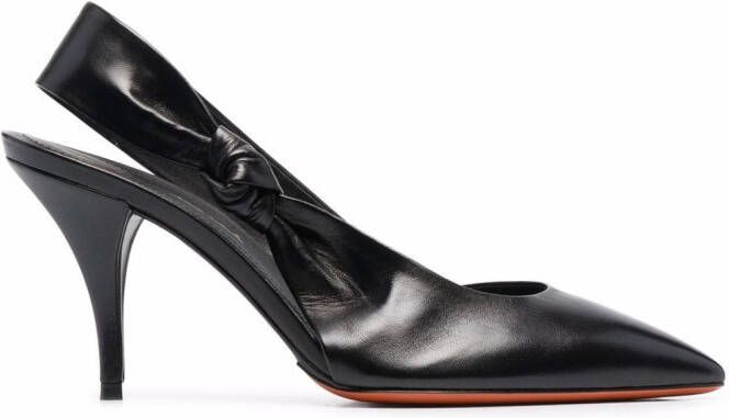 Santoni 100mm slingback pumps Black