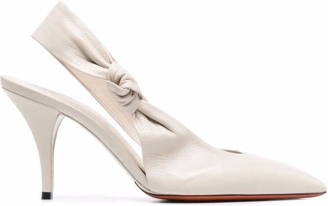 Santoni knotted slingback pumps Neutrals