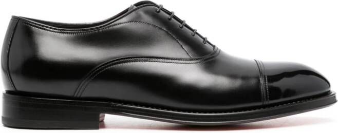 Santoni lace-up leather loafers Black