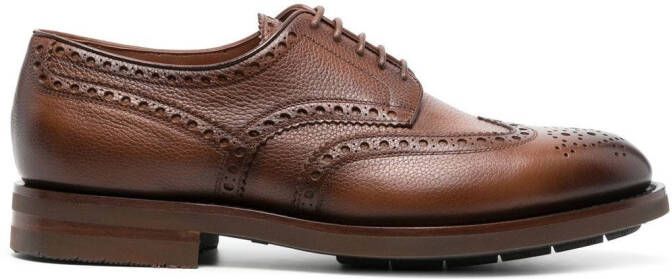 Santoni leather Derby shoes Brown