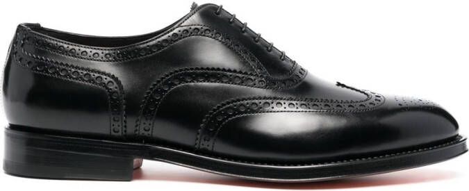 Santoni leather lace-up Oxford shoes Black