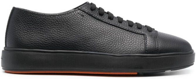 Santoni leather low-top sneakers Black