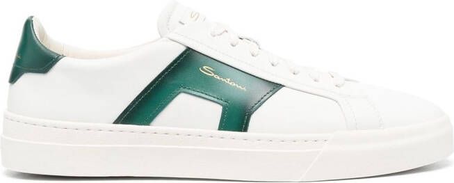 Santoni logo-detail low-top leather sneakers White