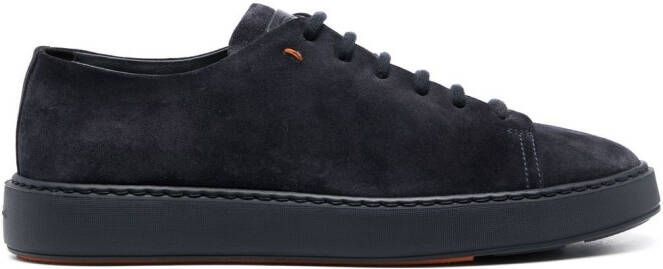 Santoni low-top suede sneakers Blue