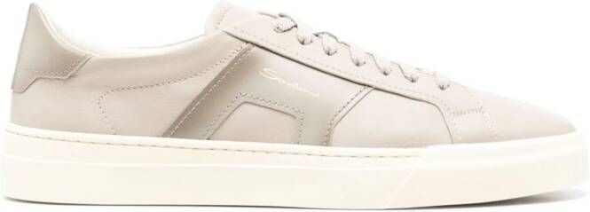 Santoni panelled leather sneakers Grey
