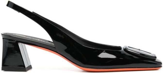 Santoni slingback 60mm strap pumps Black