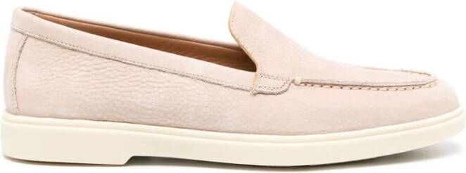 Santoni slip-on leather loafers Neutrals