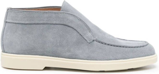 Santoni slip-on suede boots Blue