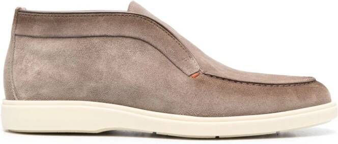 Santoni slip-on suede boots Brown