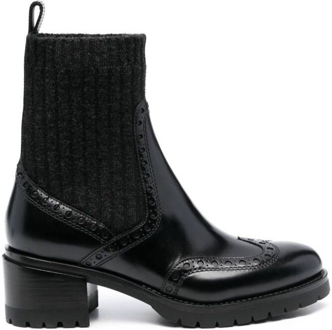 Santoni sock-style Chelsea boots Black
