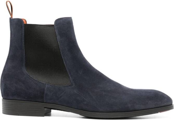 Santoni suede Chelsea boots Blue
