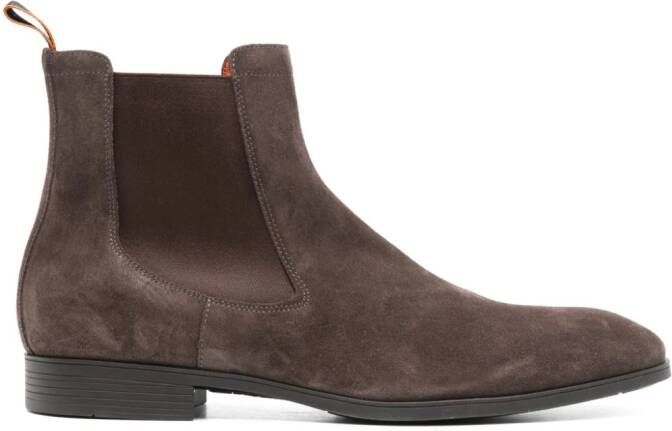 Santoni suede Chelsea boots Brown