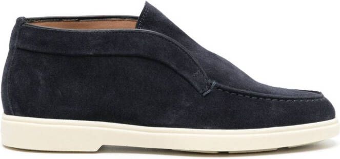 Santoni suede flat loafers Blue