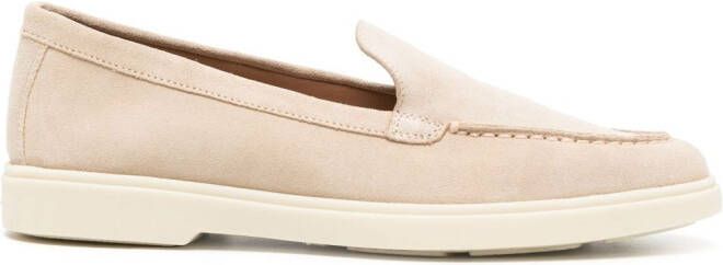 Santoni suede round-toe loafers Neutrals