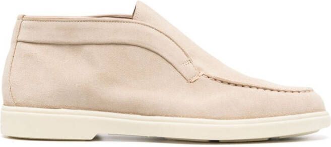 Santoni suede slip-on loafers Neutrals