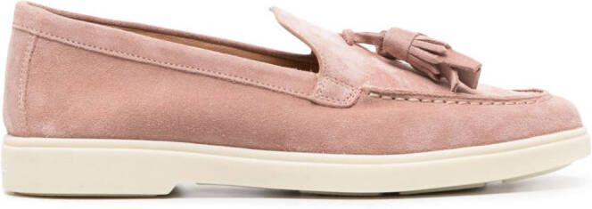 Santoni tassel-detail suede loafers Pink