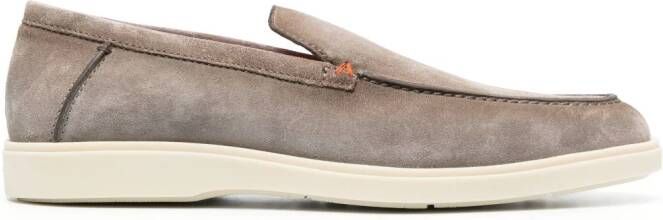 Santoni tonal-stitching leather loafers Neutrals