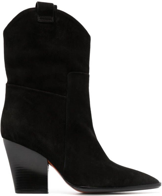 Santoni Western 90mm ankle boots Black