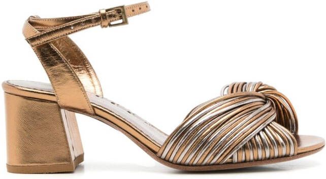 Sarah Chofakian 65mm Colagem leather pumps Gold