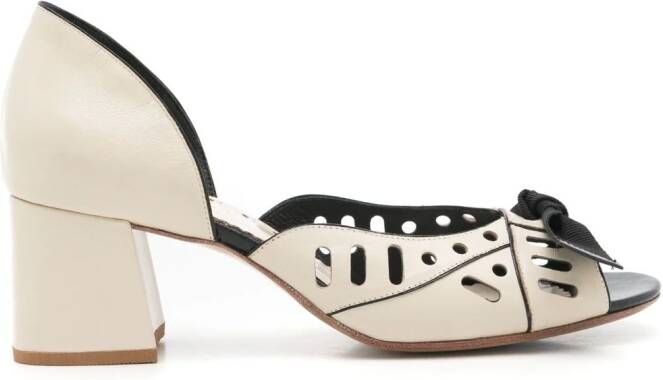 Sarah Chofakian Adrienne bow-detail pumps Neutrals