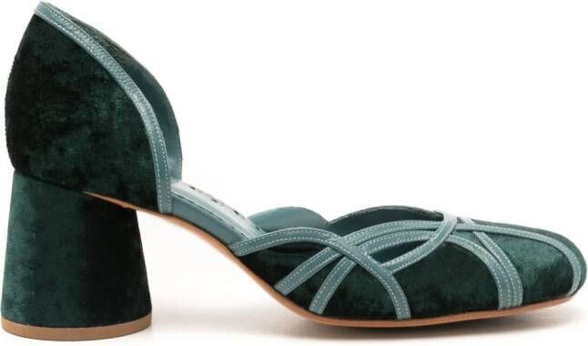 Sarah Chofakian 55mm Albert velvet pumps Green