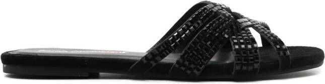 Sarah Chofakian Alix studded slides Black