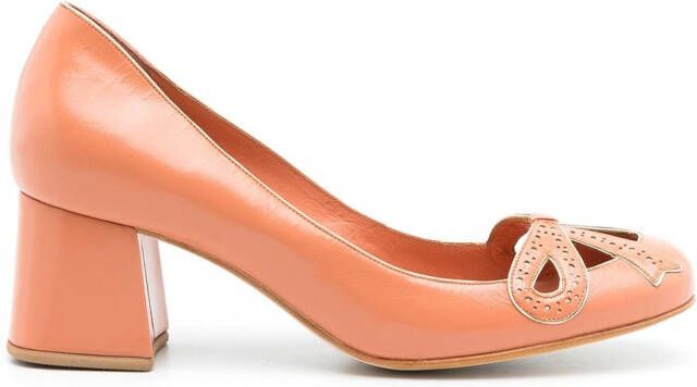 Sarah Chofakian Audrey leather pumps Orange
