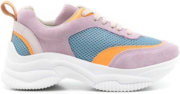 Sarah Chofakian Bell panelled low-top sneakers Purple