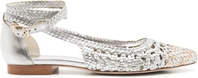 Sarah Chofakian Bistrot leather ballerina shoes Metallic