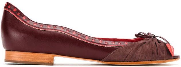 Sarah Chofakian bow ballerinas Red