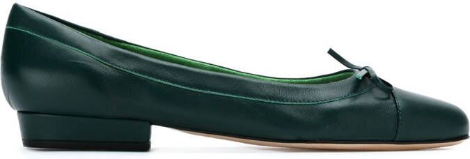 Sarah Chofakian bow detail ballerinas Green