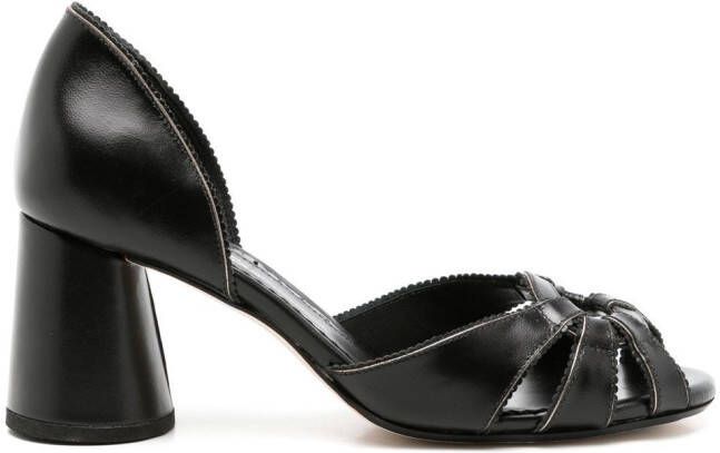 Sarah Chofakian Carrie peep-toe shoes Black