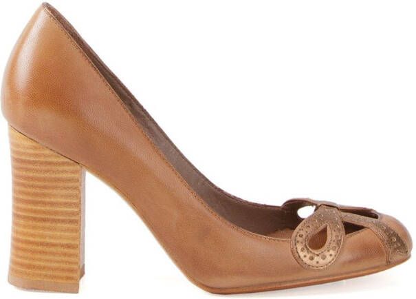 Sarah Chofakian chunky heel pumps Brown