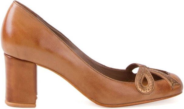 Sarah Chofakian chunky heel pumps Brown