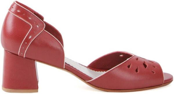 Sarah Chofakian chunky heel sandals Red