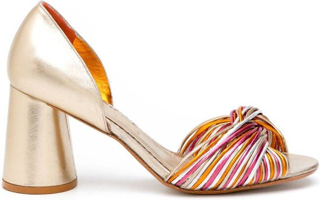 Sarah Chofakian Colagem metallic sandals Gold