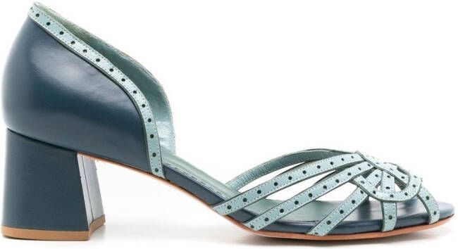 Sarah Chofakian Cordelia 40mm crossover-strap sandals Blue
