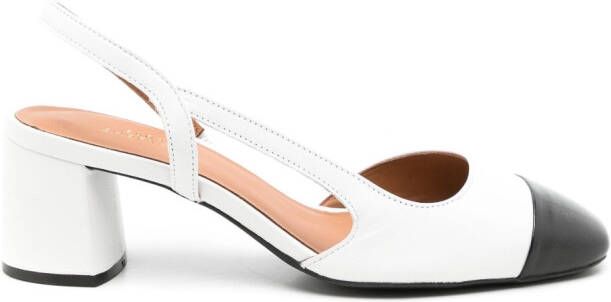 Sarah Chofakian Coucou 65mm slingback pumps White
