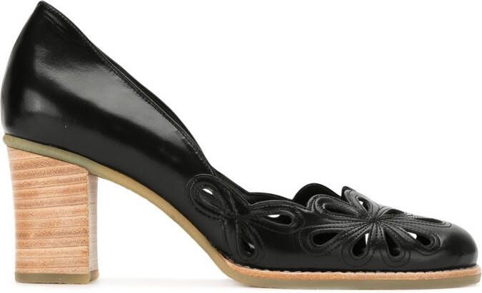 Sarah Chofakian cut-out detail pumps Black