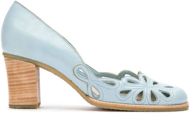 Sarah Chofakian cut out details pumps Blue