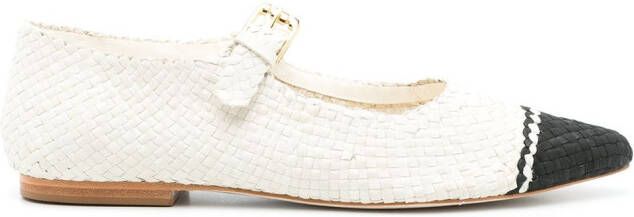 Sarah Chofakian Elizabeth colour-block ballerina shoes White