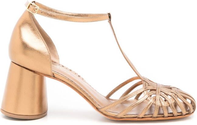 Sarah Chofakian Eugenie metallic-effect leather sandals