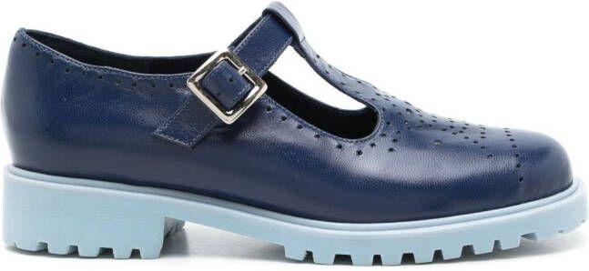 Sarah Chofakian Faisal leather Mary Janes Blue