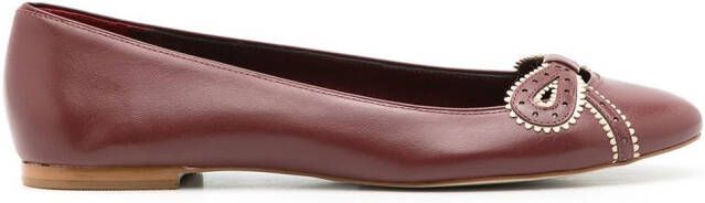 Sarah Chofakian Femelle bow-detail ballerina shoes Red